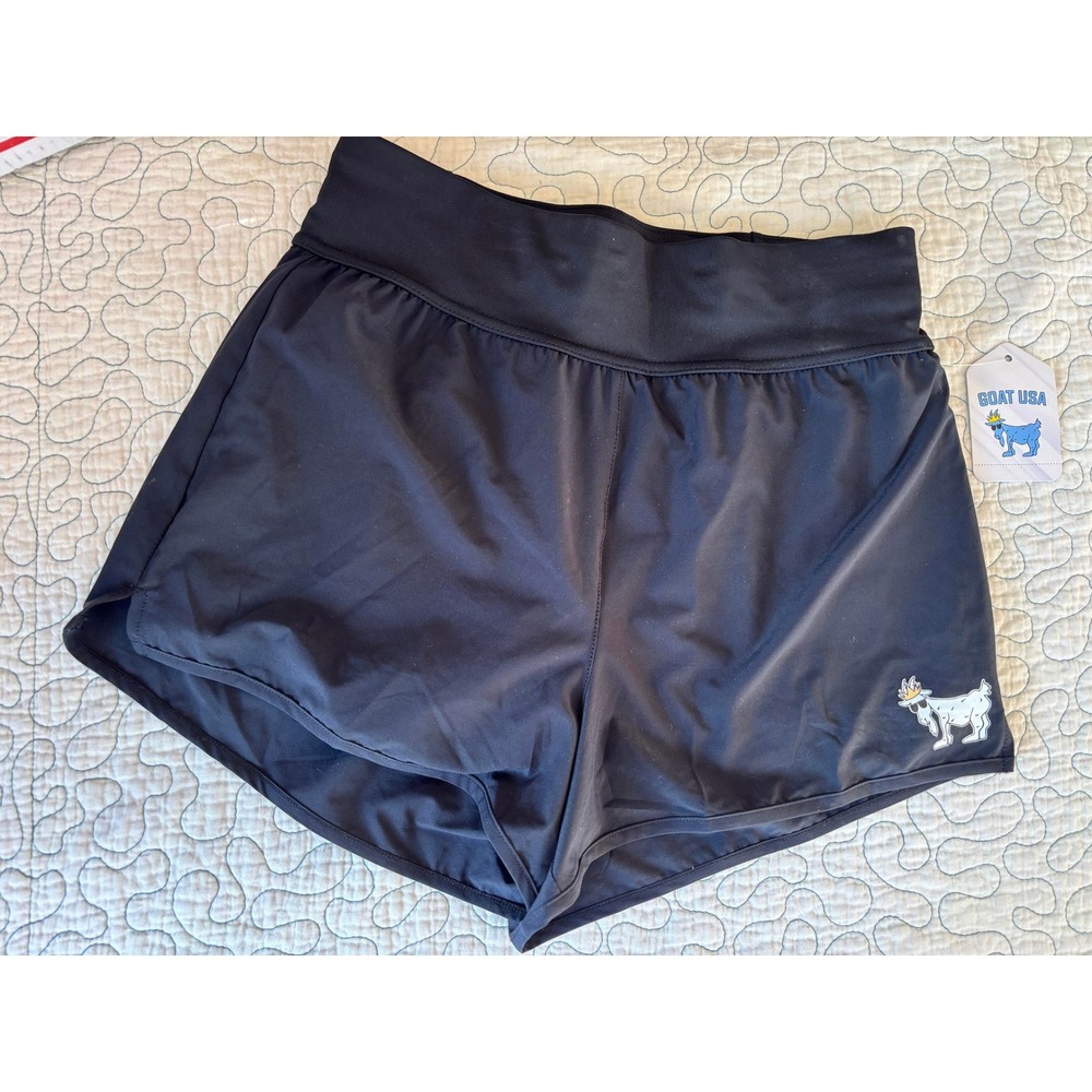 Goat USA Womens Athletic Shorts Black Elastic Waist Drawstring Size Small
